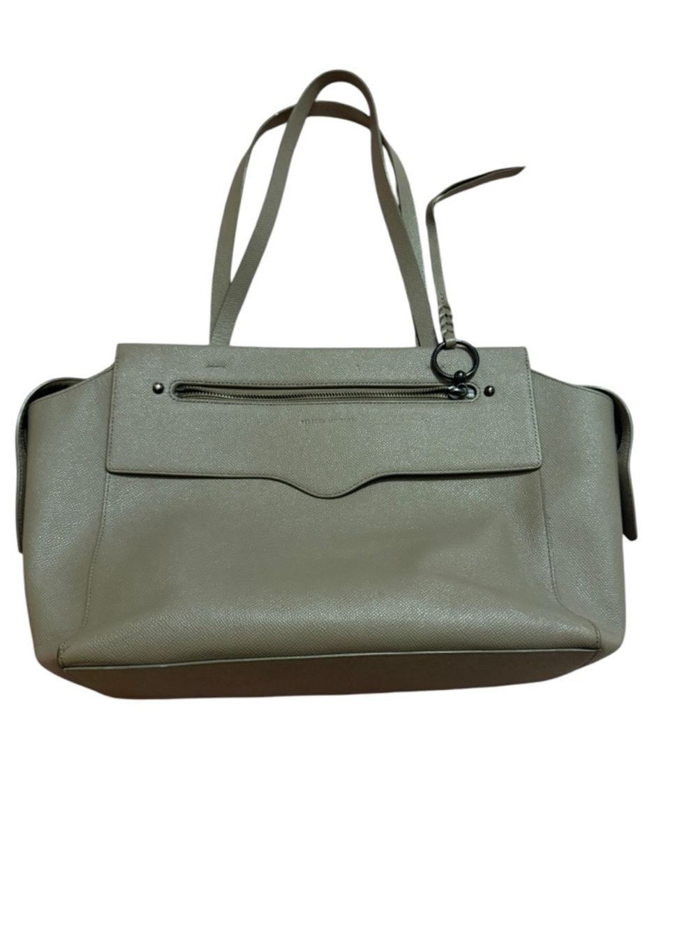 Rebecca MINKOFF Neutral Taupe Leather Tote Bag with Ring Charm